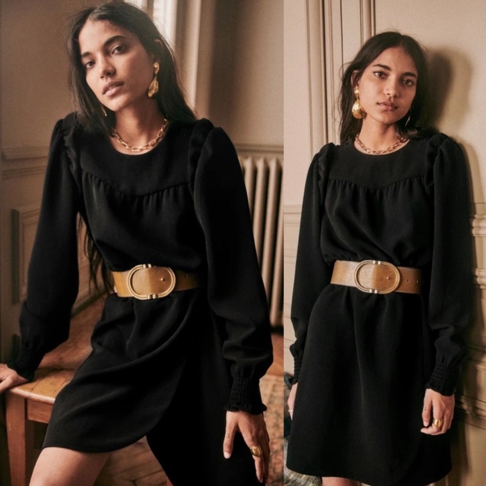 Sezane - Noir Black Augustine Dress - Size 36 / 4